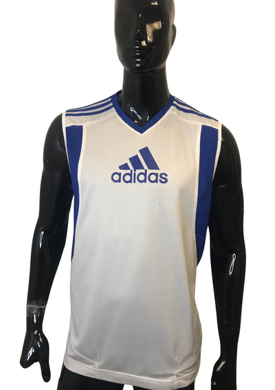 🏀 Débardeur Blanc & Bleu 🔵⚪ – Taille M – Sport & Lifestyle 💪