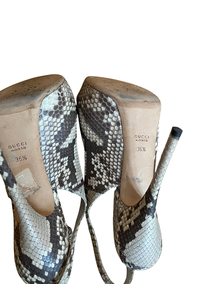 🐍 Sandales à talons en cuir python Pointure 36.5 🐍