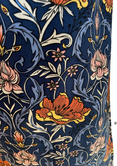 🌺👗 Robe Courte Bleue à Fleurs – Taille 34
