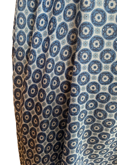 Foulard/Étole bleu à motifs & touches pailletées (Neuf)  ✨🧣