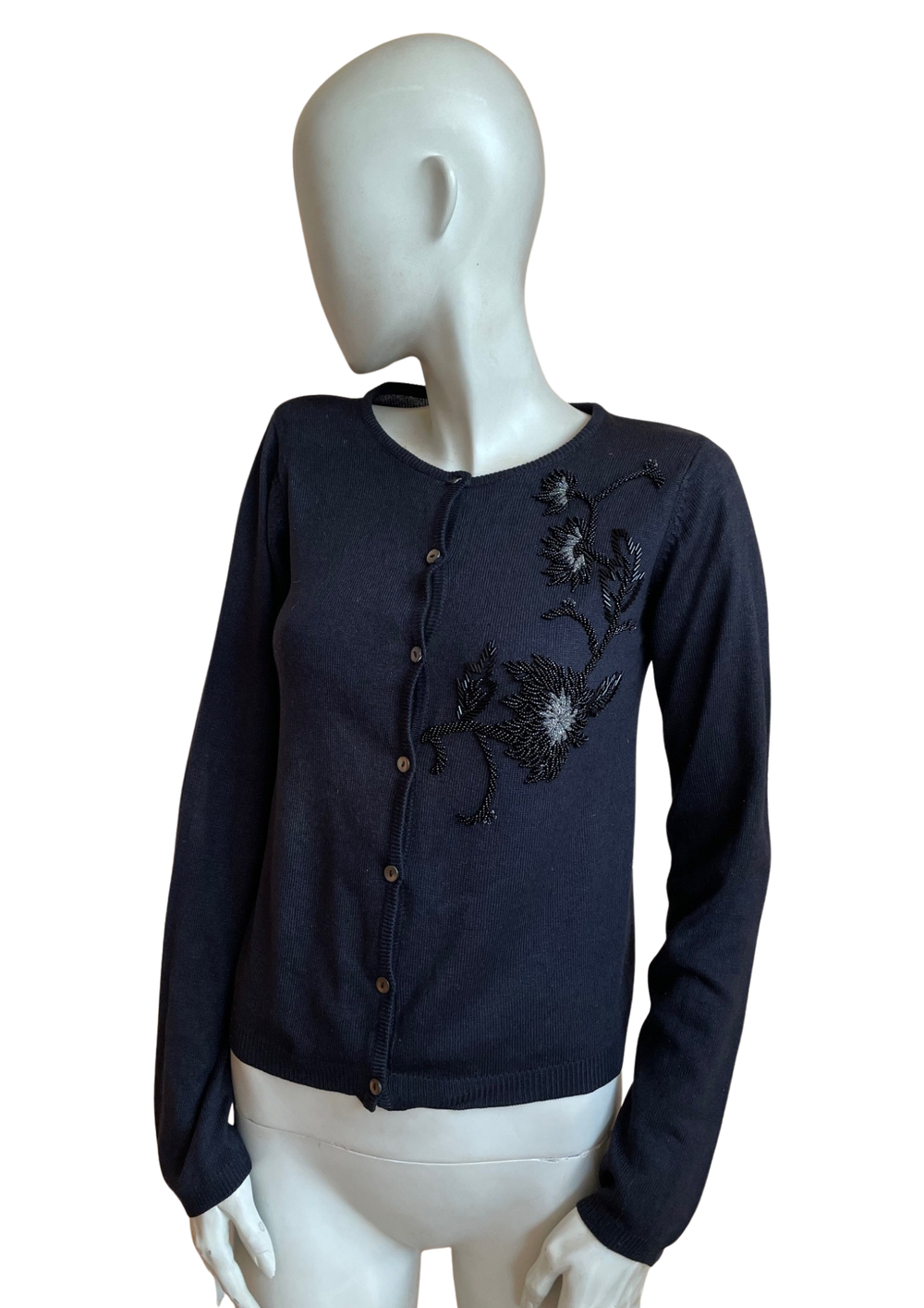 Pull Papaye Taille 12 Bleu Marine - Col V, Matière Acrylique, Occasion Très Bon état