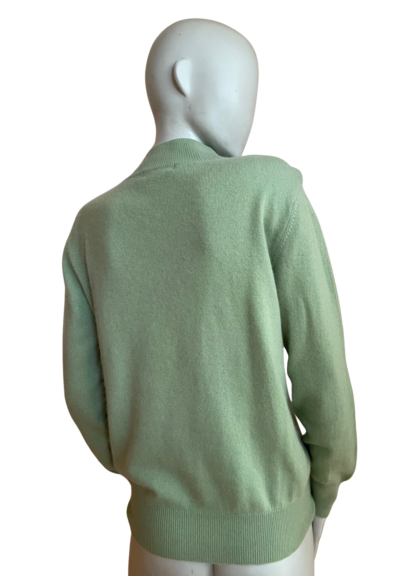 🧶 Pull Cachemire Vert Sauge 100% Cashmere – Taille L 💚