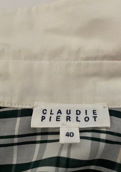 Chemise à Carreaux 🎀💙🤍💚 Col Blanc Élégant – Taille 40