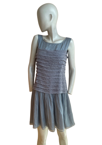 🌟 Robe en soie bleue Taille 38 🌟