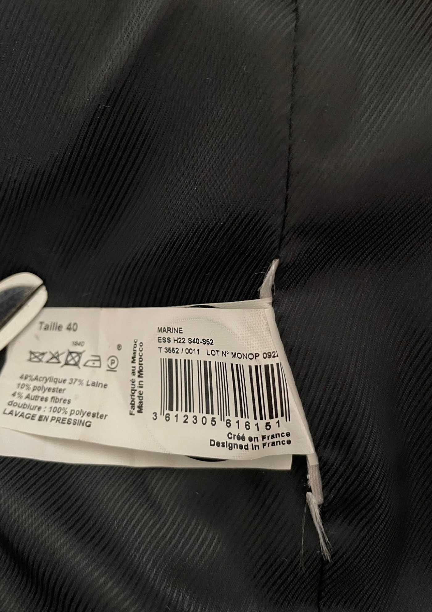 🧥✨ Manteau Chevron en laine – Taille 40