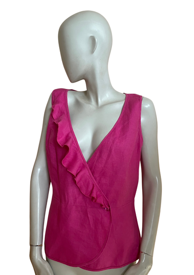 🌺 Top en lin rose Taille 36 🌺
