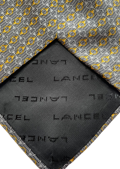 🟨 Cravate motif géométrique gris & jaune Élégance intemporelle ✨