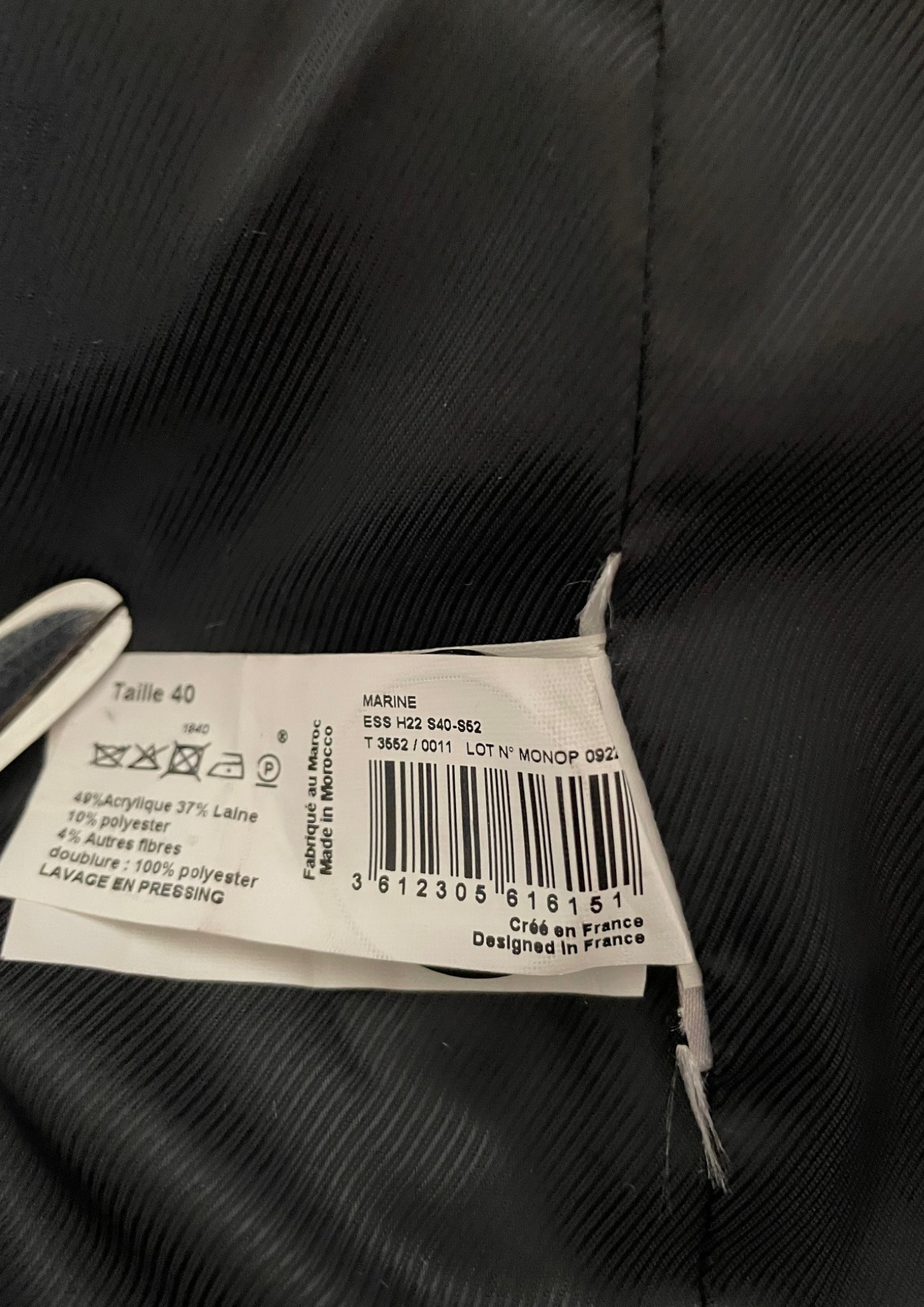 🧥✨ Manteau Chevron en laine – Taille 40