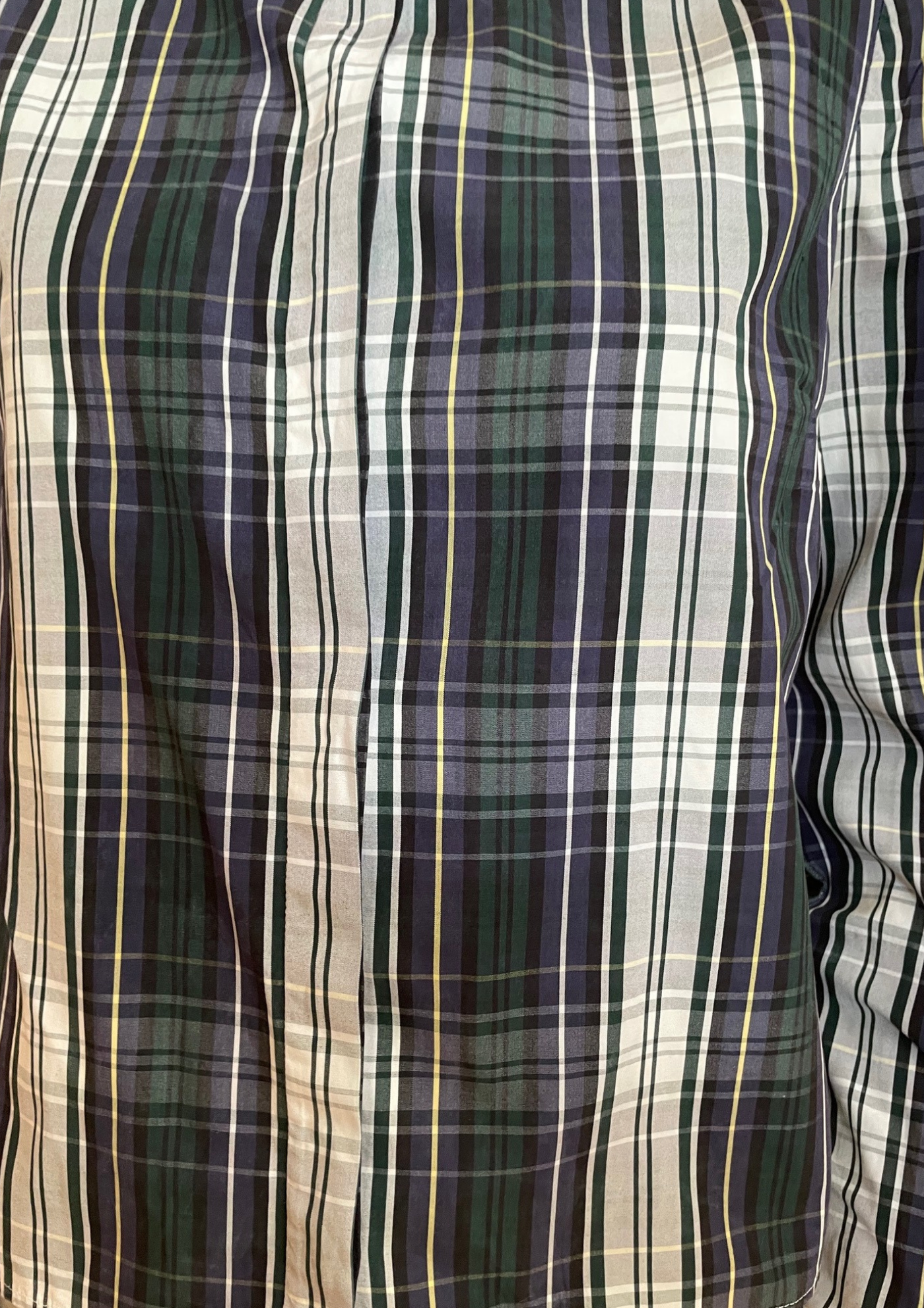 Chemise à Carreaux 🎀💙🤍💚 Col Blanc Élégant – Taille 40