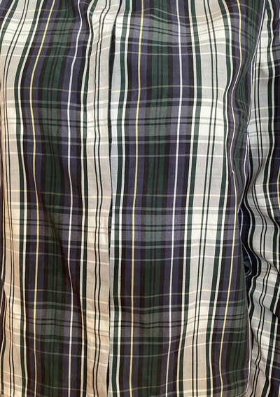 Chemise à Carreaux 🎀💙🤍💚 Col Blanc Élégant – Taille 40