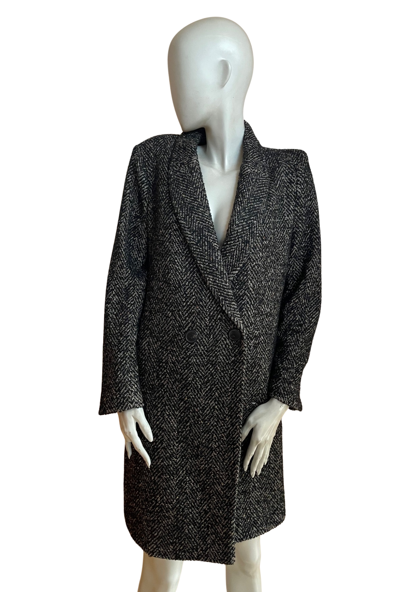 🧥✨ Manteau Chevron en laine – Taille 40