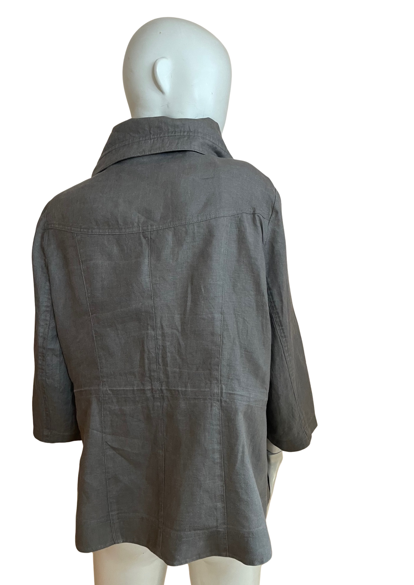 Veste saharienne en lin gris – Taille 46 🌿✨