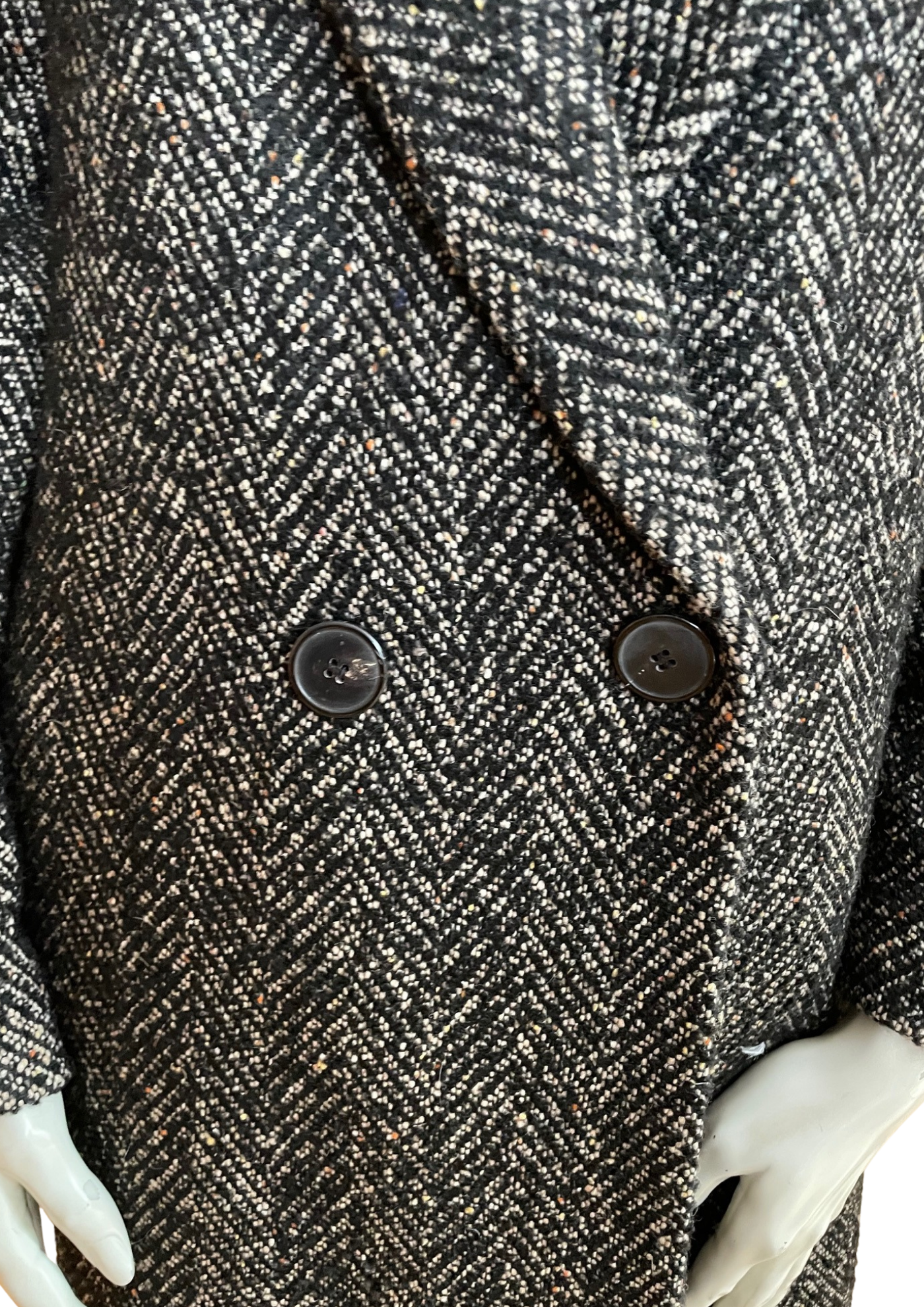 🧥✨ Manteau Chevron en laine – Taille 40