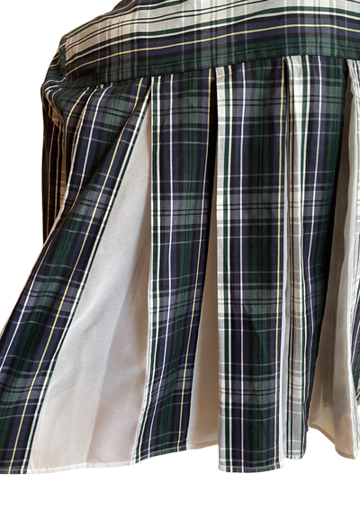 Chemise à Carreaux 🎀💙🤍💚 Col Blanc Élégant – Taille 40