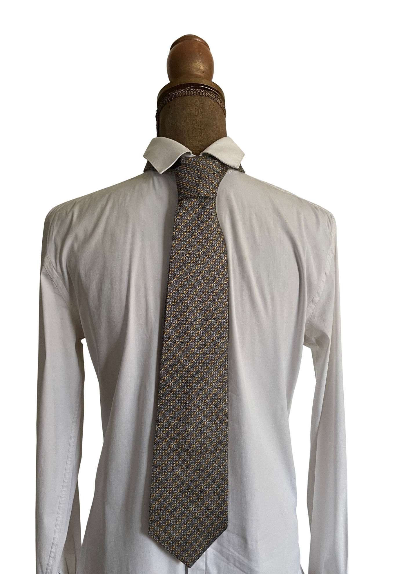 🟨 Cravate motif géométrique gris & jaune Élégance intemporelle ✨