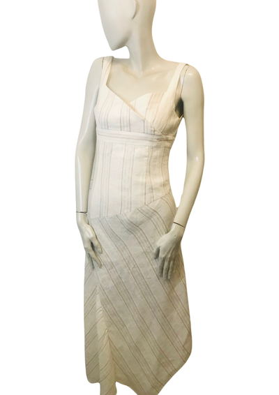 🌟 Robe longue en lin rayée Taille 36 🌟