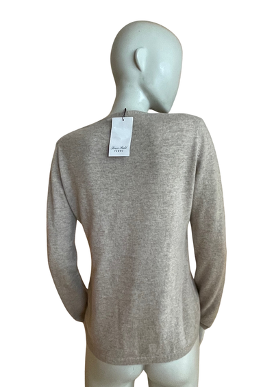 🧶 Pull laine & cachemire Beige – Taille 40 👌