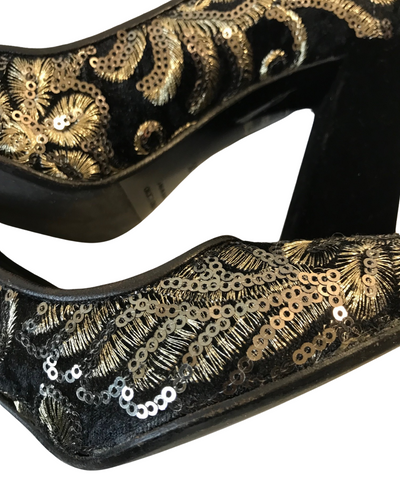 Escarpins en velours et sequins Pointure 35