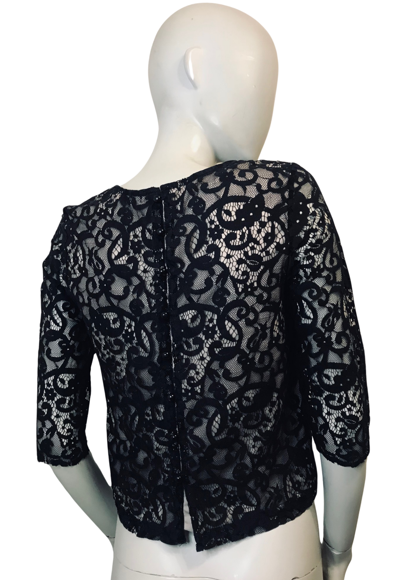 🖤 Top en Dentelle Noire  Élégance & Raffinement - Taille XS 🌹