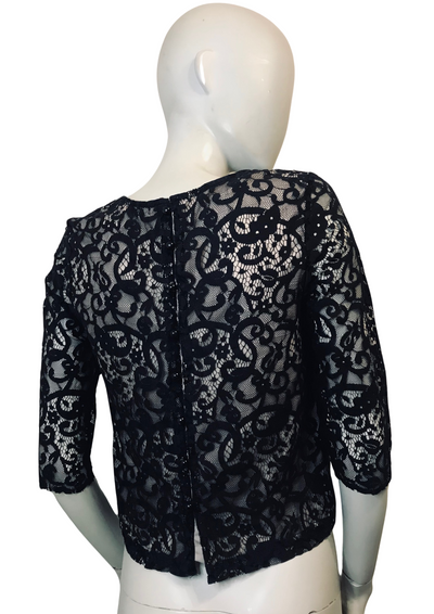 🖤 Top en Dentelle Noire  Élégance & Raffinement - Taille XS 🌹