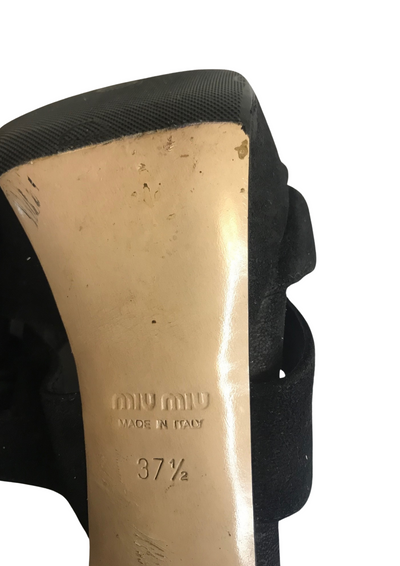 Sandales à talons  en cuir velours noir Pointure 37.5 👠✨