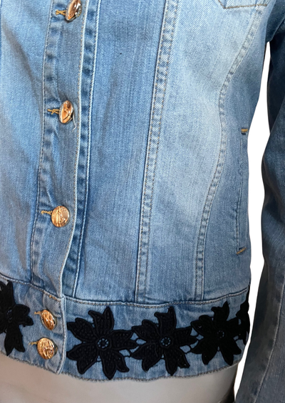 🧥 Veste en jean décorée Taille 38🧥