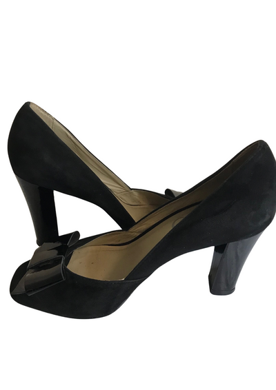 👠 Escarpins noirs open toe 🎀 – Pointure 40 (pied fin)