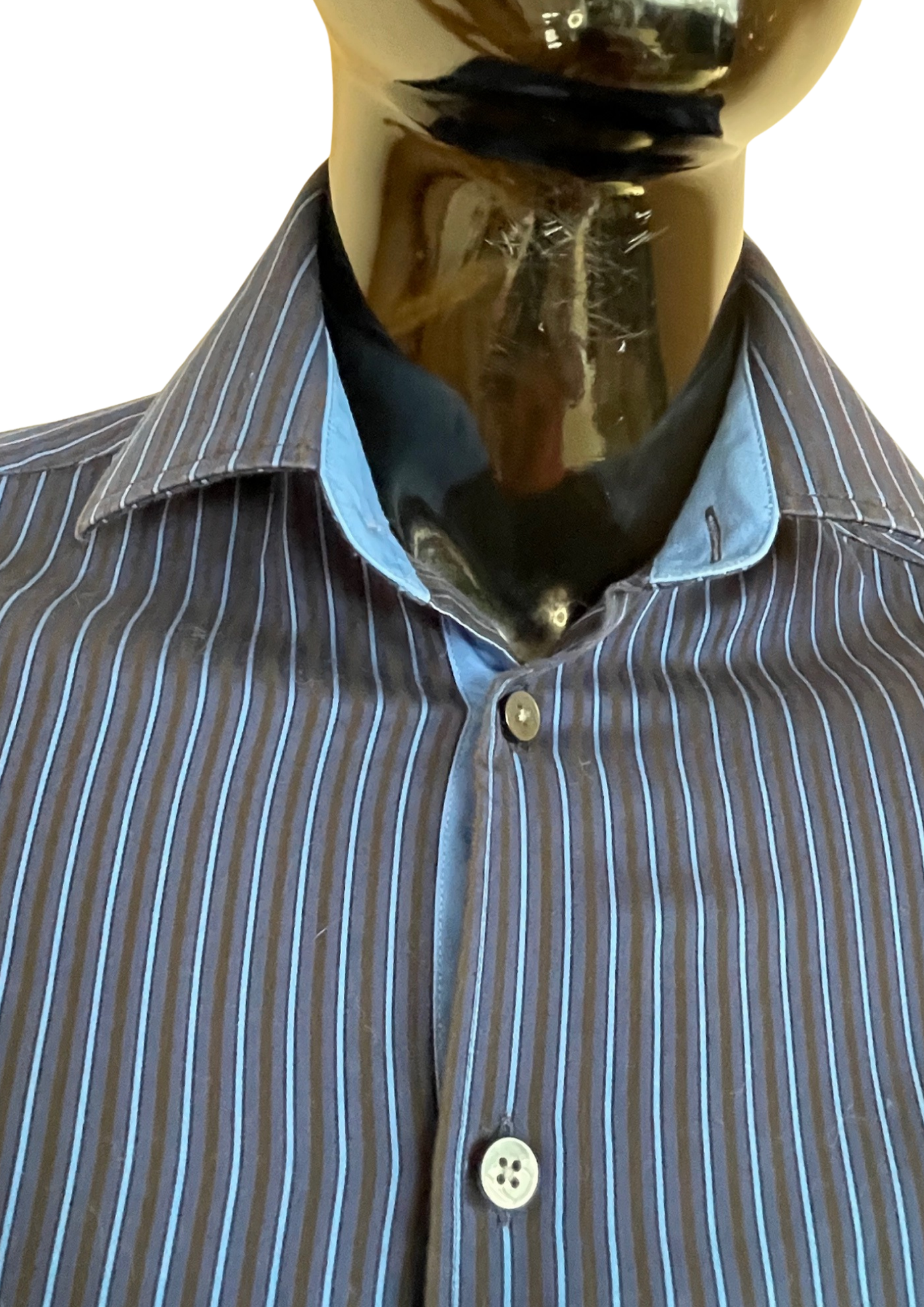 Chemise rayée bleu nuit & ciel 👔💙 – Taille S