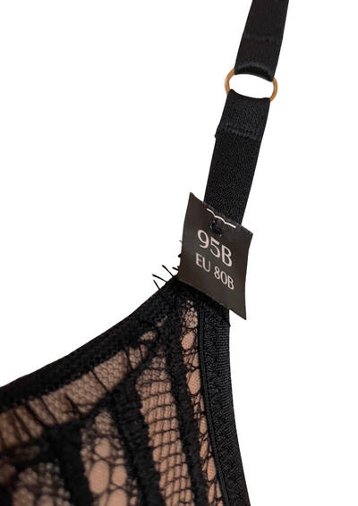 🖤 Soutien-gorge push-up dentelle noir/nude – 95B (Neuf) ✨