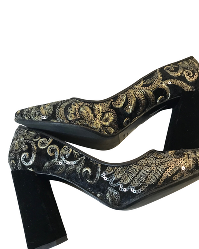 Escarpins en velours et sequins Pointure 35
