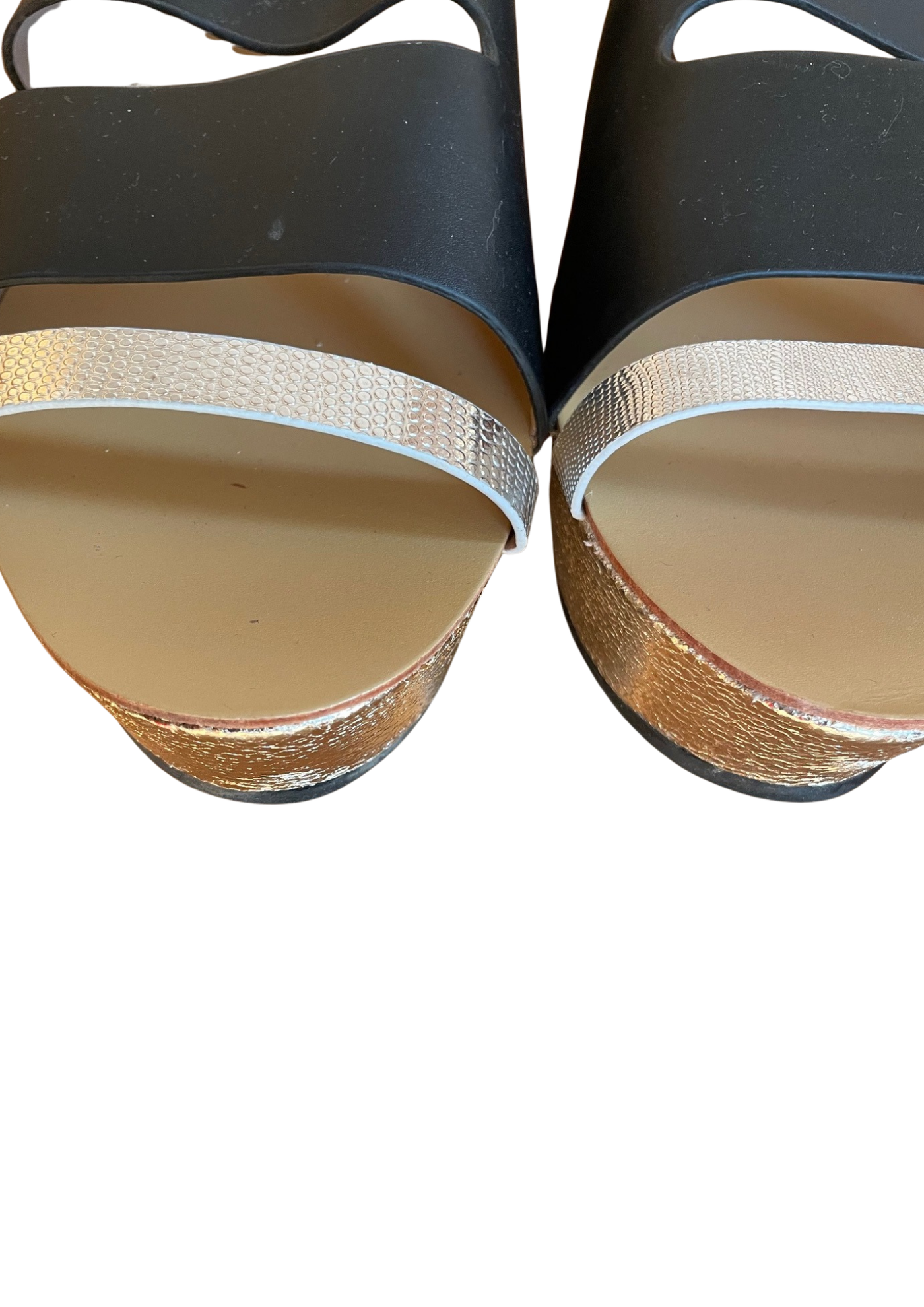 🖤 Sandales Compensées Cuir Noir Pointure 41 🖤