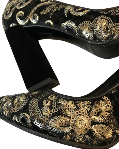 Escarpins en velours et sequins Pointure 35