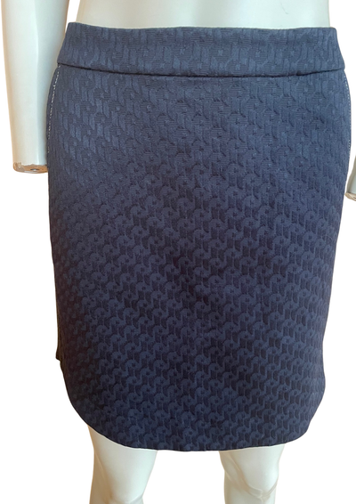 ✨ Jupe droite bleu nuit texturée Taille 38 ✨