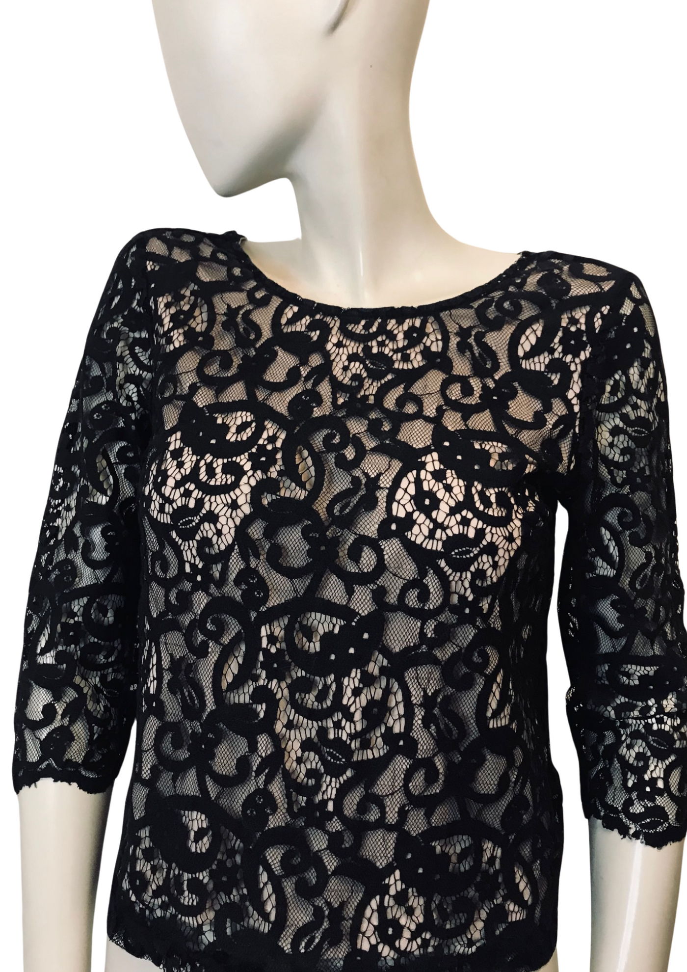 🖤 Top en Dentelle Noire  Élégance & Raffinement - Taille XS 🌹
