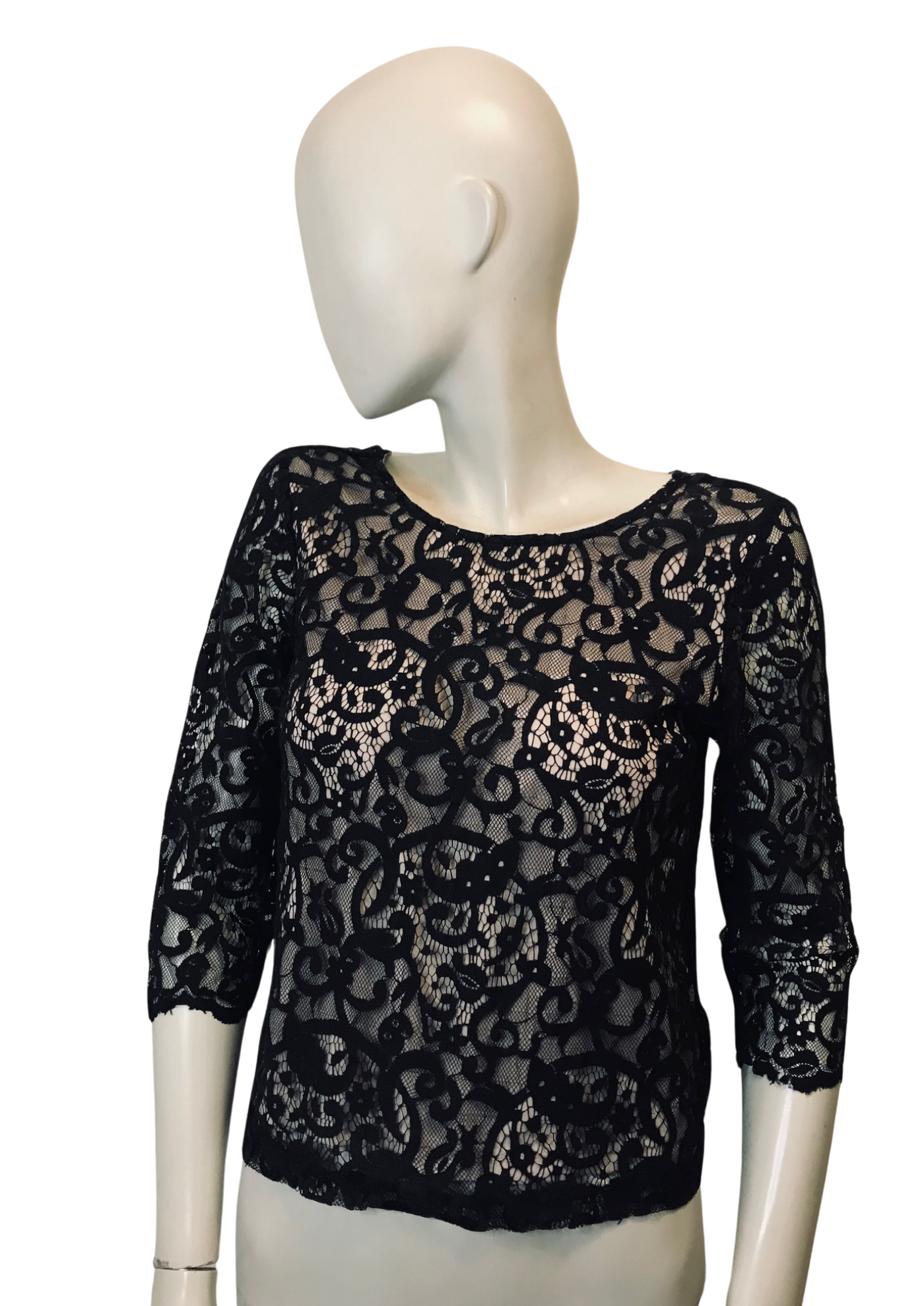 🖤 Top en Dentelle Noire  Élégance & Raffinement - Taille XS 🌹