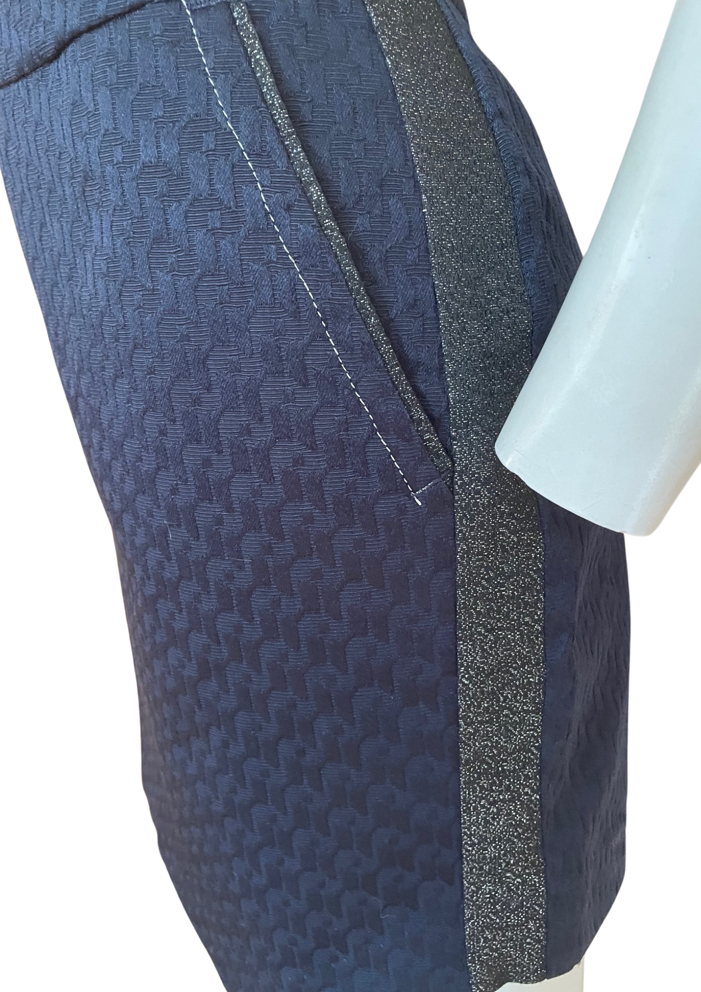 ✨ Jupe droite bleu nuit texturée Taille 38 ✨