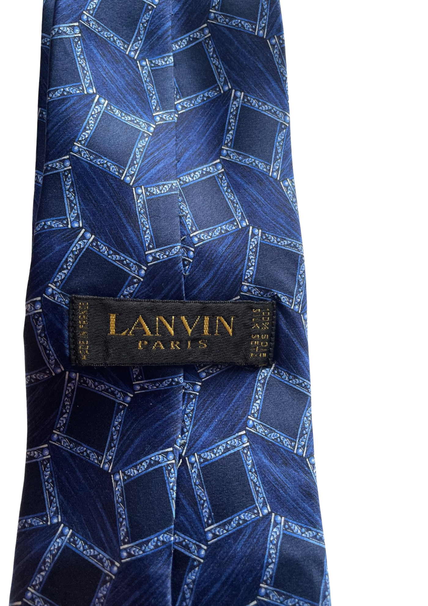 💙👔 Cravate Motifs Géométriques en Soie Bleu Nuit 👔💙