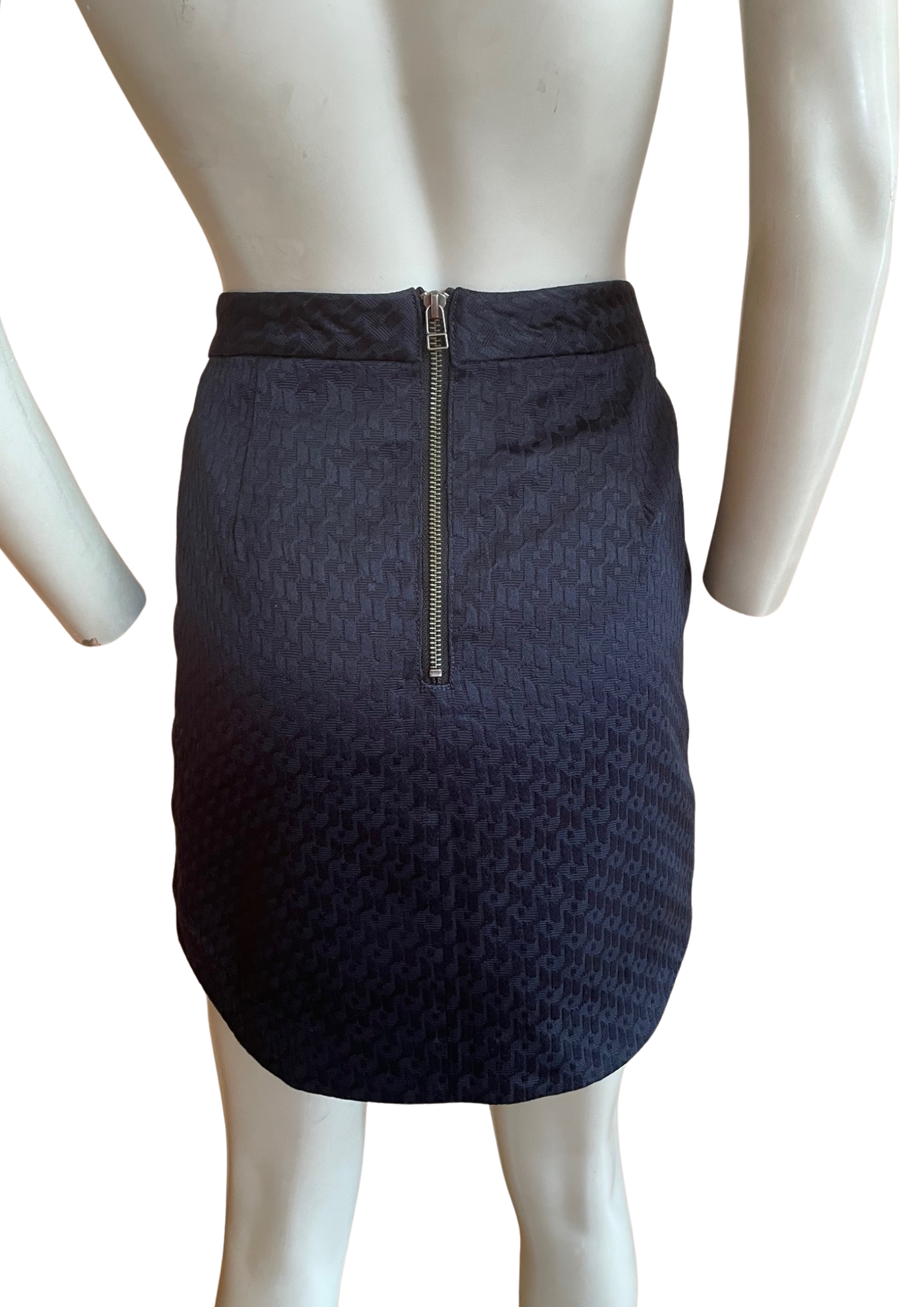 ✨ Jupe droite bleu nuit texturée Taille 38 ✨