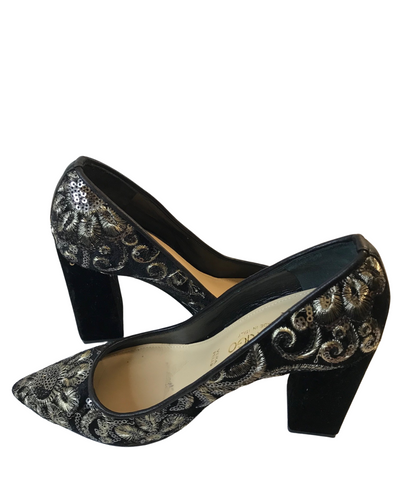Escarpins en velours et sequins Pointure 35