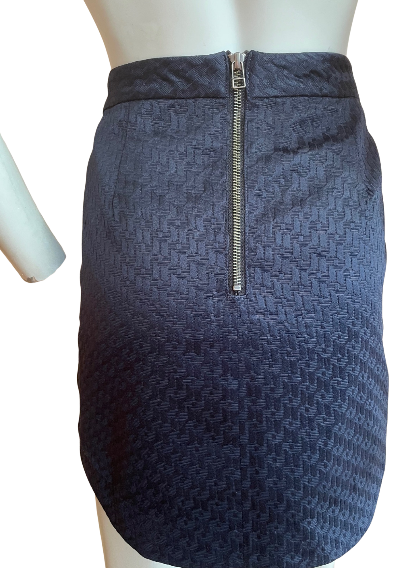 ✨ Jupe droite bleu nuit texturée Taille 38 ✨