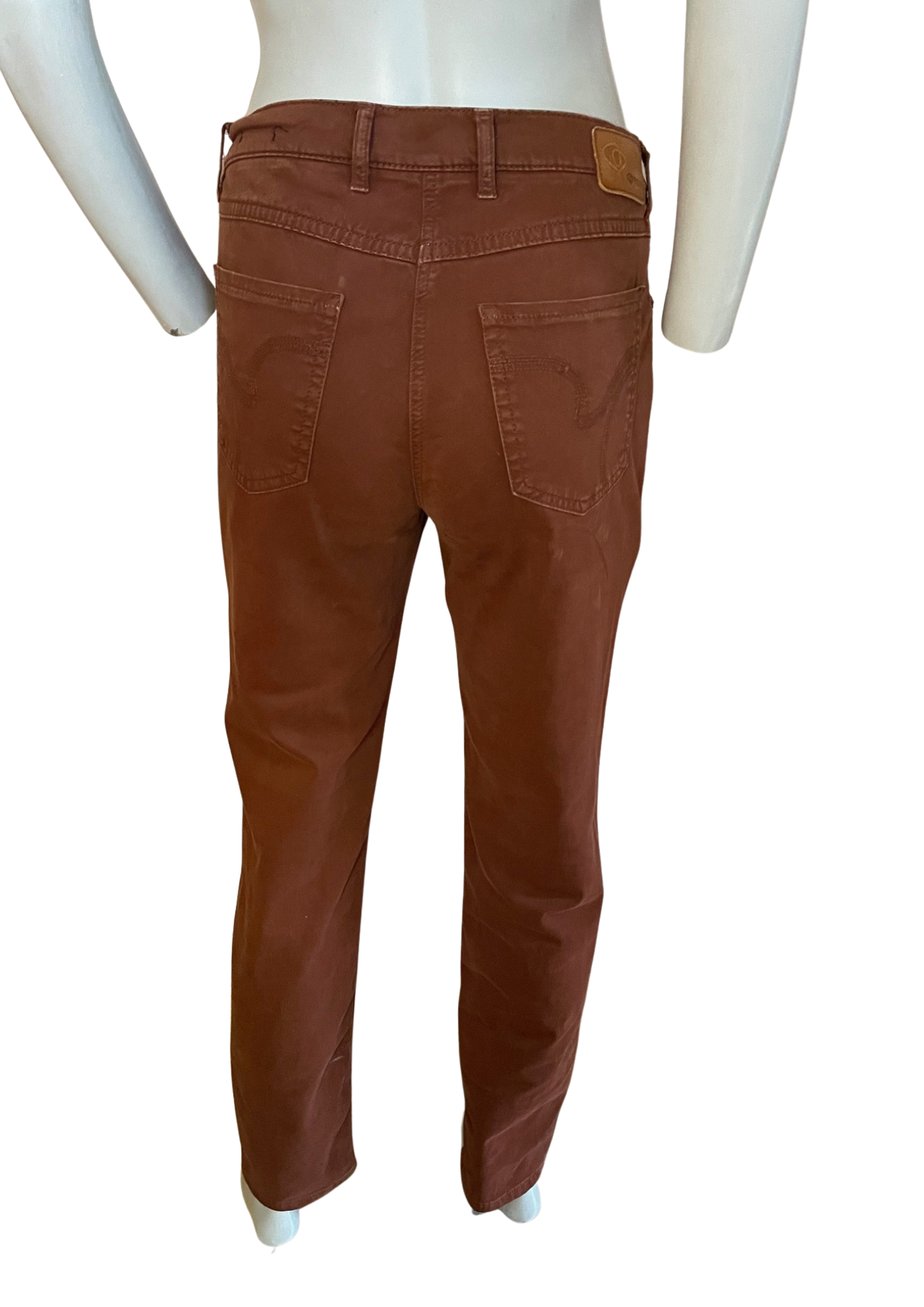 👖 Pantalon Perfect Shape coton stretch – Marron brique Taille 40 🍂✨