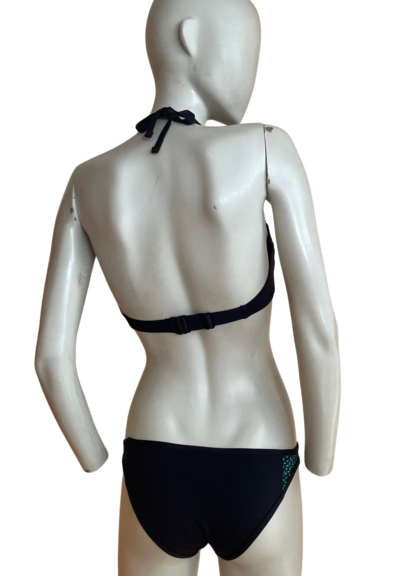 🖤 Bikini  Bandeau Noir & Turquoise – Taille FR 38 (Neuf) 🖤