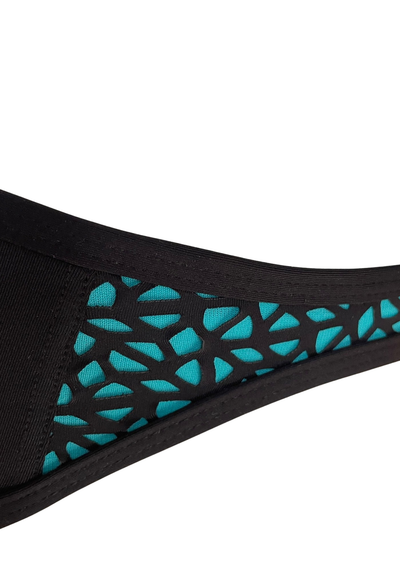 🖤 Bikini  Bandeau Noir & Turquoise – Taille FR 38 (Neuf) 🖤