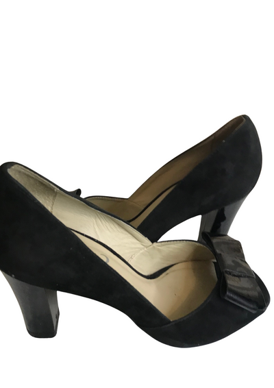 👠 Escarpins noirs open toe 🎀 – Pointure 40 (pied fin)
