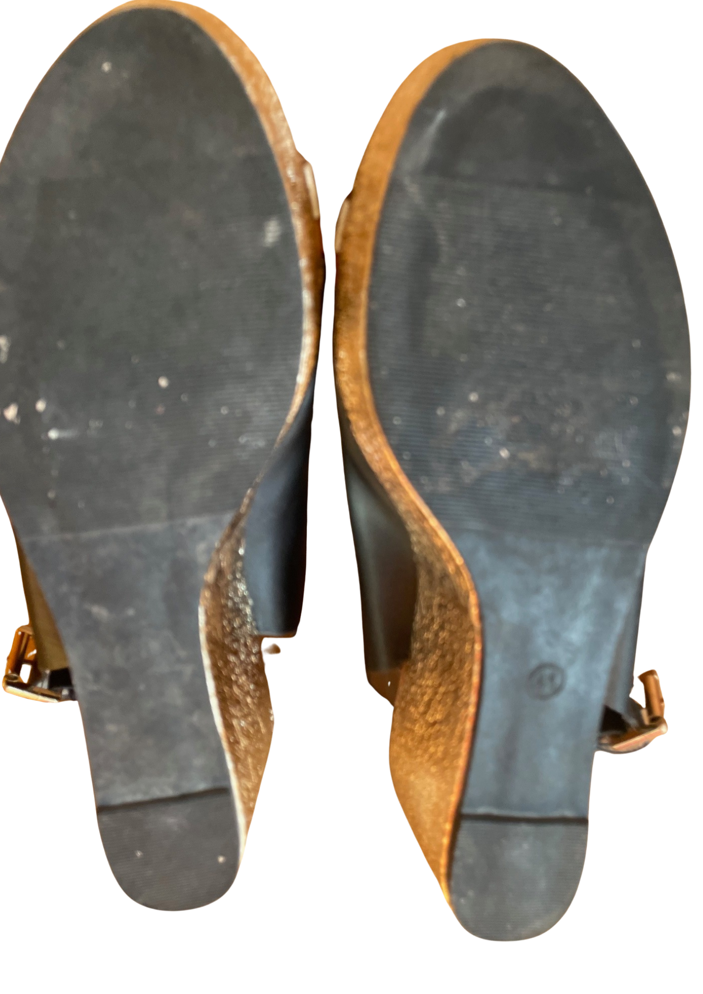 🖤 Sandales Compensées Cuir Noir Pointure 41 🖤