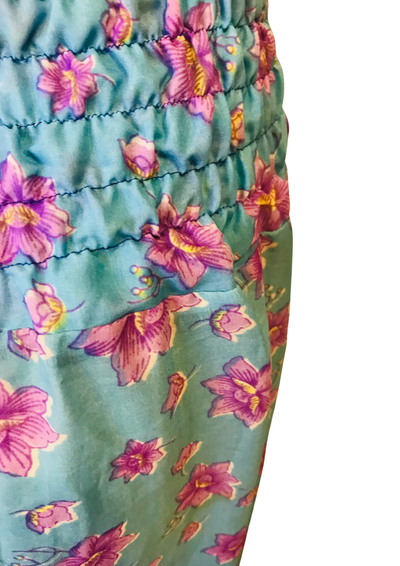 Sarouel imprimé floral 100% soie recyclée – Taille Unique 🌸