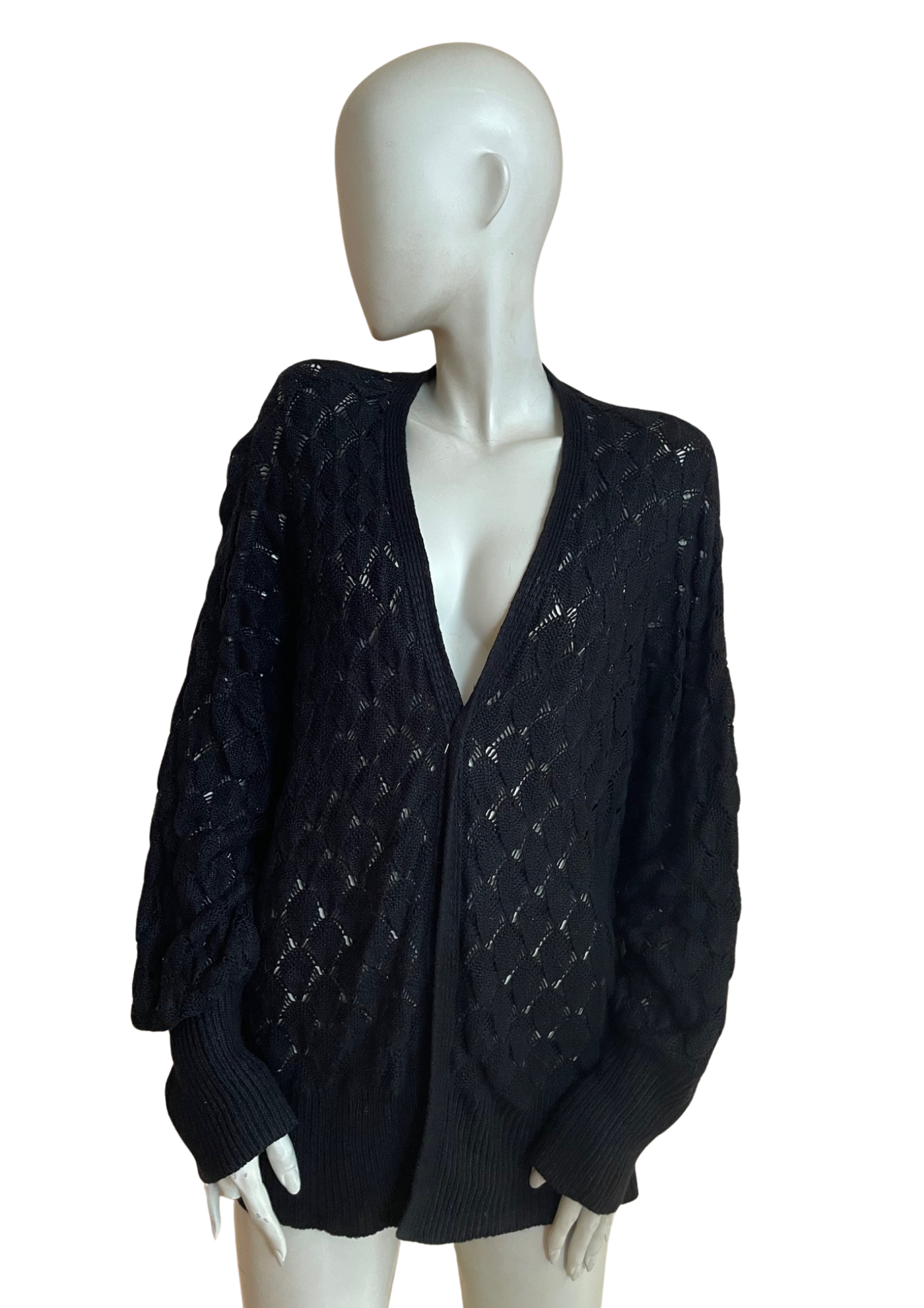 🖤 Gilet ajouré noir – Élégance & confort Taille 50 ✨