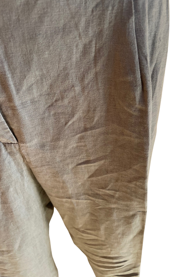 🌿👖 Pantalon en lin gris, coupe 7/8 ème Taille 42 ✨
