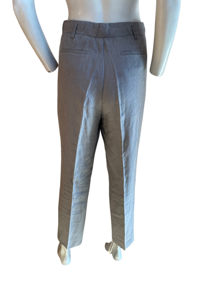 🌿👖 Pantalon en lin gris, coupe 7/8 ème Taille 42 ✨