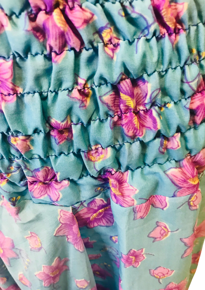Sarouel imprimé floral 100% soie recyclée – Taille Unique 🌸